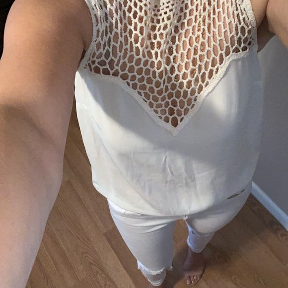 New💕A.L.C,  crochet panel crepe top - Picture 7 of 8